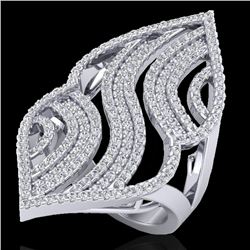 2 CTW Micro Pave VS/SI Diamond Certified Designer Ring 14K White Gold - REF-160F9M - 20869