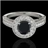 1.5 CTW Certified Vs Black Diamond Solitaire Halo Ring 10K White Gold - REF-75Y3N - 33745