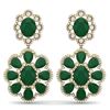 33.88 CTW Royalty Emerald & VS Diamond Earrings 18K Yellow Gold - REF-472Y8N - 39155
