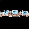 15.9 CTW Aquamarine & VS/SI Certified Diamond Eternity Bracelet 10K Rose Gold - REF-165Y3N - 29361