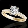Image 1 : 1.25 CTW H-SI/I Certified Diamond Solitaire Antique Ring 10K Yellow Gold - REF-158M2F - 34740