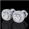 1.69 CTW VS/SI Diamond Solitaire Art Deco Stud Earrings 18K White Gold - REF-263F6M - 37118
