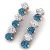 Image 1 : 6 CTW Certified Si/I Fancy Blue & White Diamond Earrings 18K Rose Gold - REF-450M2F - 40213