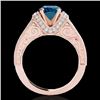 Image 2 : 1.5 CTW SI Certified Fancy Blue Diamond Solitaire Antique Ring 10K Rose Gold - REF-180M2F - 34780