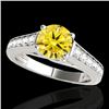 Image 1 : 1.5 CTW Certified Si Fancy Intense Yellow Diamond Solitaire Ring 10K White Gold - REF-176Y4N - 34905