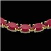 Image 1 : 40 CTW Ruby Eternity Tennis Necklace 14K Yellow Gold - REF-218X2T - 23380