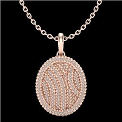 1 CTW Micro Pave VS/SI Diamond Certified Necklace 14K Rose Gold - REF-90F9M - 20508