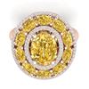 Image 2 : 7.21 CTW Royalty Canary Citrine & VS Diamond Ring 18K Rose Gold - REF-163M6F - 39253