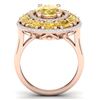 Image 4 : 7.21 CTW Royalty Canary Citrine & VS Diamond Ring 18K Rose Gold - REF-163M6F - 39253