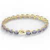 Image 4 : 24 CTW Tanzanite Eternity Designer Inspired Tennis Bracelet 14K Yellow Gold - REF-218M2F - 23397