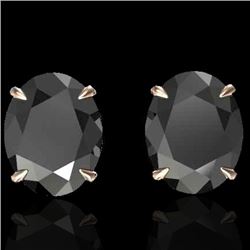 10 CTW Black VS/SI Diamond Designer Solitaire Stud Earrings 14K Rose Gold - REF-212Y2N - 21654