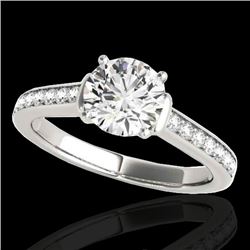 1.5 CTW H-SI/I Certified Diamond Solitaire Ring 10K White Gold - REF-174X5T - 34925