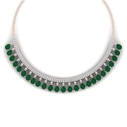 51.75 CTW Royalty Emerald & VS Diamond Necklace 18K Rose Gold - REF-1072T8X - 38872
