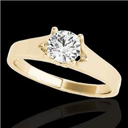 1.5 CTW H-SI/I Certified Diamond Solitaire Ring 10K Yellow Gold - REF-329X8T - 35166