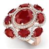 Image 1 : 9.86 CTW Royalty Designer Ruby & VS Diamond Ring 18K Rose Gold - REF-218X2T - 39295