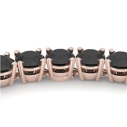 40 CTW Certified Black VS Diamond Necklace 18K Rose Gold - REF-1400T2X - 32486