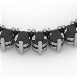 60 CTW Solitaire Certified Black VS Diamond Necklace 18K White Gold - REF-1757N5Y - 36135