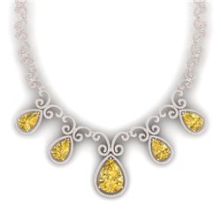 36.1 CTW Royalty Canary Citrine & VS Diamond Necklace 18K Rose Gold - REF-1022R8K - 39538
