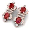 Image 5 : 27.36 CTW Royalty Designer Ruby & VS Diamond Earrings 18K Rose Gold - REF-600Y2N - 38764