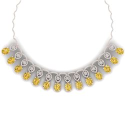 53.57 CTW Royalty Canary Citrine & VS Diamond Necklace 18K Rose Gold - REF-927K3R - 39076