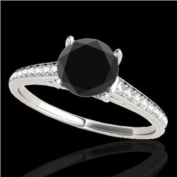 2 CTW Certified Vs Black Diamond Solitaire Ring 10K White Gold - REF-76X4T - 34856