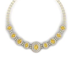43.20 CTW Royalty Canary Citrine & VS Diamond Necklace 18K Yellow Gold - REF-1490M9F - 38807