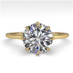 2.03 CTW Certified VS/SI Diamond Engagement Ring 14K Yellow Gold - REF-936H9W - 35575