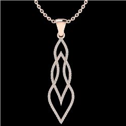 0.80 CTW Micro Pave VS/SI Diamond Certified Necklace 14K Rose Gold - REF-78W2H - 20386