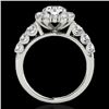 Image 2 : 2.9 CTW H-SI/I Certified Diamond Solitaire Halo Ring 10K White Gold - REF-413M3F - 33391