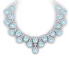 83 CTW Royalty Sky Topaz & VS Diamond Necklace 18K White Gold - REF-1381X8T - 38631