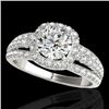 2 CTW H-SI/I Certified Diamond Solitaire Halo Ring 10K White Gold - REF-180K2R - 33998