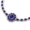 78.98 CTW Royalty Sapphire & VS Diamond Necklace 18K Rose Gold - REF-690K9R - 39175