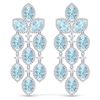 34.25 CTW Royalty Sky Topaz & VS Diamond Earrings 18K White Gold - REF-450F2M - 38934