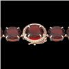 65 CTW Garnet & Micro Pave VS/SI Diamond Halo Designer Bracelet 14K Rose Gold - REF-233Y3N - 22259