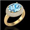 5 CTW Sky Blue Topaz & Micro Pave VS/SI Diamond Certified Ring 18K Yellow Gold - REF-98Y8N - 20909