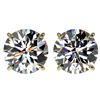Image 1 : 4.04 CTW Certified G-Si Quality Diamond Stud Earrings 10K Yellow Gold - REF-940R9K - 36710