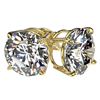 Image 4 : 4.04 CTW Certified G-Si Quality Diamond Stud Earrings 10K Yellow Gold - REF-940R9K - 36710
