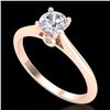 0.56 CTW VS/SI Diamond Solitaire Art Deco Ring 18K Rose Gold - REF-106K8R - 37281