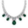 38.42 CTW Royalty Emerald & VS Diamond Necklace 18K White Gold - REF-1218T2X - 39525