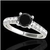 Image 1 : 2.1 CTW Certified Vs Black Diamond Solitaire Ring 10K White Gold - REF-81N8Y - 35501
