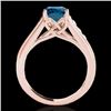 Image 2 : 1.5 CTW SI Certified Fancy Blue Diamond Solitaire Ring 10K Rose Gold - REF-169R3K - 34904