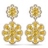 29.9 CTW Royalty Canary Citrine & VS Diamond Earrings 18K Yellow Gold - REF-345N5Y - 39167