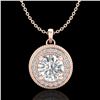 1.25 CTW VS/SI Diamond Solitaire Art Deco Stud Necklace 18K Rose Gold - REF-218W2H - 37143