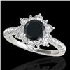 2.19 CTW Certified Vs Black Diamond Solitaire Halo Ring 10K White Gold - REF-98W2H - 33718