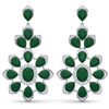51.8 CTW Royalty Emerald & VS Diamond Earrings 18K White Gold - REF-527K3R - 39045