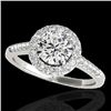 1.5 CTW H-SI/I Certified Diamond Solitaire Halo Ring 10K White Gold - REF-170H9W - 33481