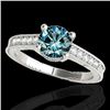1.75 CTW SI Certified Blue Diamond Solitaire Antique Ring 10K White Gold - REF-254Y5N - 34770