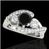 1.76 CTW Certified Vs Black Diamond Bypass Solitaire Ring 10K White Gold - REF-108H8W - 35039