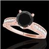 1.21 CTW Certified Vs Black Diamond Solitaire Antique Ring 10K Rose Gold - REF-46Y9N - 34724