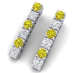 6 CTW Si/I Fancy Blue & White Diamond Earrings 18K White Gold - REF-429R5K - 39928